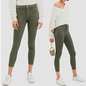 NEW L’AGENCE Margot High Rise Skinny Jeans Olive Army Green Women's US 25 Grunge